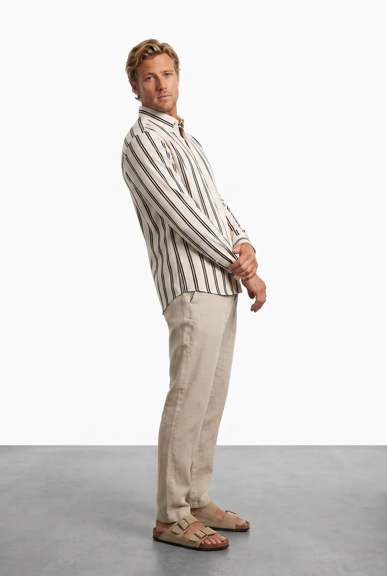 Stefano Men's Striped Button-Up Shirt
