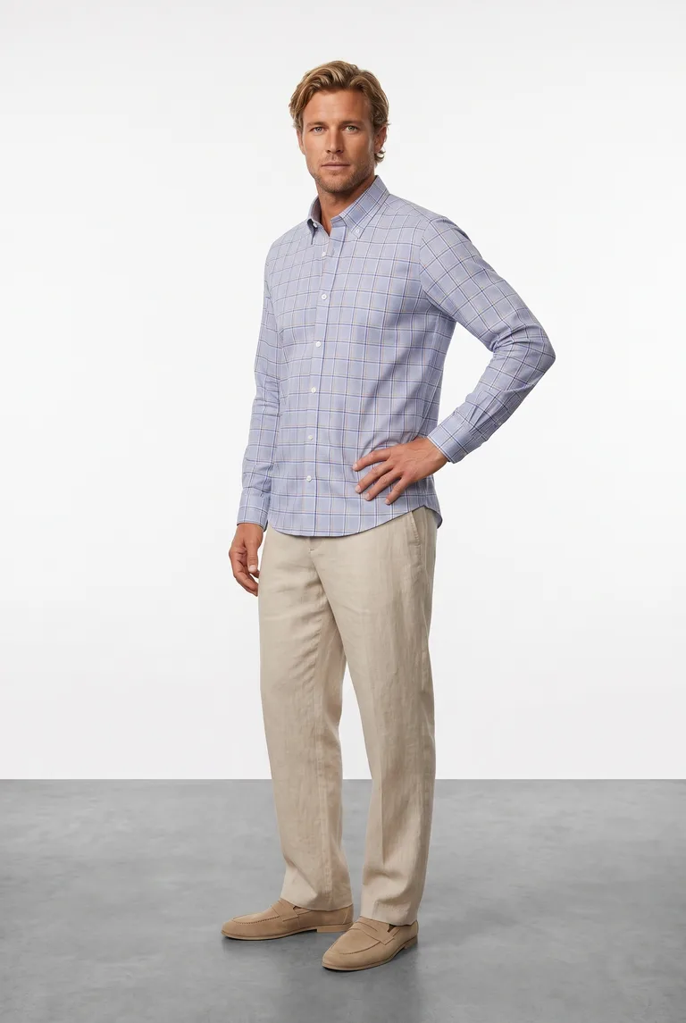 Vittorio Men's Check Button-Up Shirt